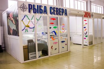 Прилавки со свежей рыбой и мясом